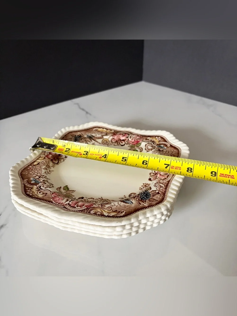 SET of 4 Square Salad Plates - Devonshire by Johnson Brothers